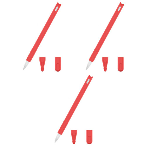 9Pcs Silicone Case Red for Stylus Pen Durable Protective Nib Cover Set 2