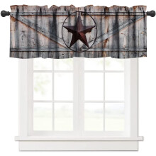 Western Stars Valance Curtains – Farmhouse Decor, Rod Pocket, 54x18 in, for Kitchen/Living Room/Bathroom/Bedroom – Compatible with Standard Rods
