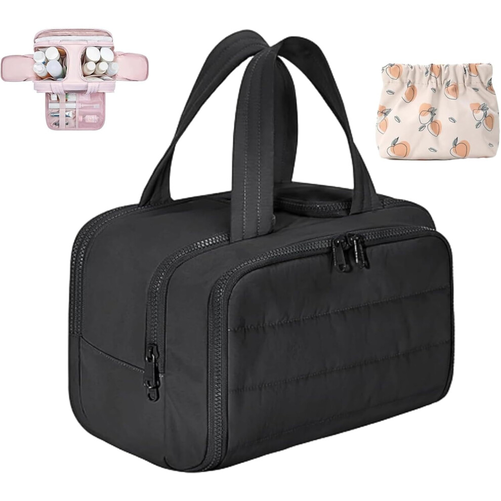 Elouva Toiletry Bag â Large, Wide-Open, 4-in-1 Puffy Cosmetic Bag for Women, Waterproof & Portable