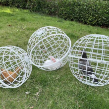 2-Pack Chicken Ball Cage for Outdoors – Round, Rolling, Mobile Poultry Enclosure, Removable & Dog/Horse Safe