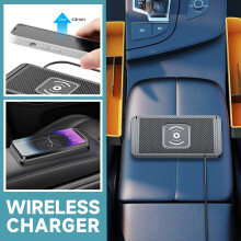 Wireless Car Charger Pad with 1M Cable, Fast Charging Mount for iPhone & Android, Adjustable Dashboard Holder, Durable Vehicle Charging Station