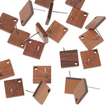 20Pcs Earring Studs Findings for DIY Earring Making Brown Earring Posts 1.2X0.5X0.6In