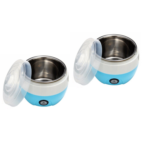 2Pièces Machine À Yaourt Bleue Avec Cuve Inox Auto Contrôle Maison 1