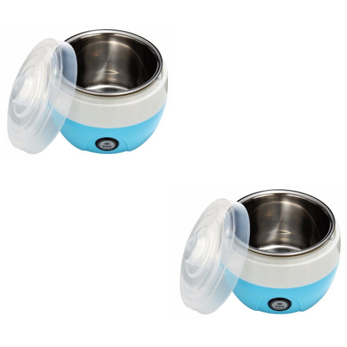 2Pièces Machine À Yaourt Bleue Avec Cuve Inox Auto Contrôle Maison 2