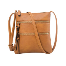Umhängetasche mit mehreren Fächern für Damen, verstellbare, trendige Schultertasche, leichte Geldbörse aus veganem Leder