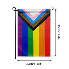 Bandiera arcobaleno da giardino per l'orgoglio inclusivo, bandiera lesbica monofacciale.