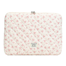 Puffy Quilted Floral Laptop Sleeve – Maple Leaf Design, Coquette Aesthetic, Shockproof, Compatible with iPad, Tablet, Notebook (14.17"x0.98"x10.24",