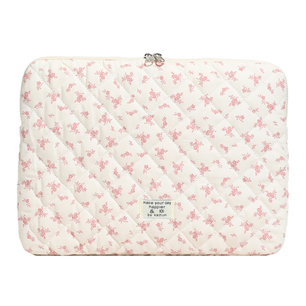 Puffy Quilted Floral Laptop Sleeve – Maple Leaf Design, Coquette Aesthetic, Shockproof, Compatible With Ipad, Tablet, Notebook (14.17"X0.98"X10.24", 9165521774906