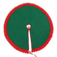 Jupe de sapin de Noël unie avec détails en dentelle – Décoration traditionnelle des fêtes, compatible avec les pieds de sapin standard