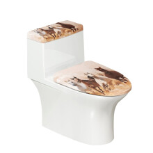 Housse de siège de toilette élastique en tissu à motif cheval, ensemble de remplacement pour couvercle de toilette, protection anti-poussière,