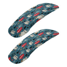 Fundas para reposabrazos de sillas de oficina con estampado de búho y setas, 2 unidades, extraíbles y elásticas, acolchadas y agradables al tacto.