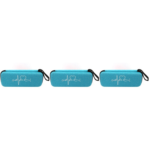 3Pcs Sky-Blue Stethoscope Case Durable Storage Pouch with 2