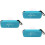 3Pcs Sky-Blue Stethoscope Case Durable Storage Pouch with 5