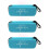 3Pcs Sky-Blue Stethoscope Case Durable Storage Pouch with 7