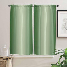Forest Green Ombre Curtains Rod Pocket 42x63 Inch 2 Panels