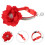 5Pcs Red Plush Dog Collar Adjustable Rhinestone Decorative Pet Collar 7