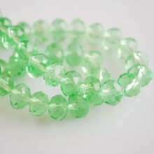 Cuentas espaciadoras sueltas de cristal facetado Rondelle de 3 mm, 4 mm, 6 mm, 8 mm, 10 mm y 12 mm (lote de 13) Verde claro - 3 x 2 mm (100 unidades)