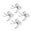 4Pcs Silver Pearl Bow Phone Charm Plastic Keychain Bowknot Accessories 4