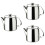 3Pcs Stainless Steel Tea Pot Silver Rust-Resistant Home Teapot 7