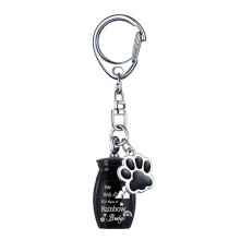 Pet Cremation Urn Pendant Memorial Keychains Cats Ashes Collection Keyring