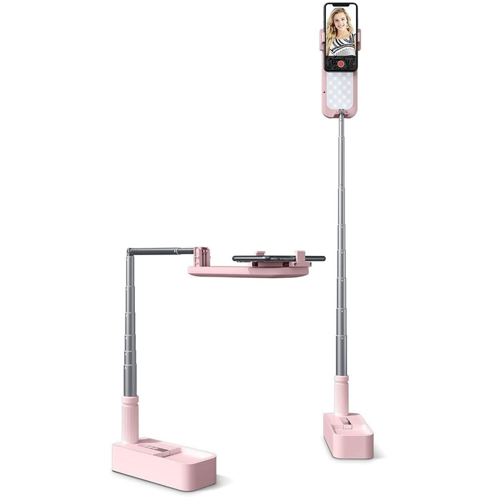 Extendable Selfie Stand With 360 Rotation, Phone Holder & Rechargeable 7-Brightness Led For Live Streaming/Youtube/Tiktok Â Ap-V6p Light 9097180811428