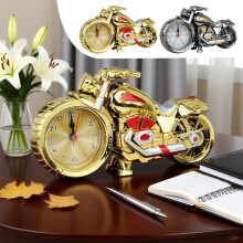 Motorcycle Alarm Clock Gold 8.46x4.72x2.28 in