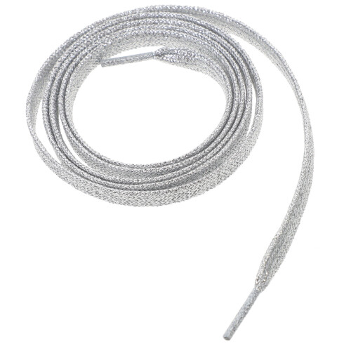 Topbathy metallic shoe laces silver 1 pair
