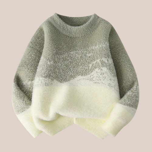 Girls Green Block Pullover Sweater 5 Years Soft Cotton