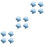 12Pcs Blue Ceramic Door Knobs Heart Shape Furniture Pulls for Home Use 5