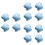 12Pcs Blue Ceramic Door Knobs Heart Shape Furniture Pulls for Home Use 6