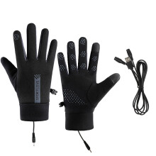 USB-beheizbare Handschuhe für Damen und Herren, wind- und wasserdicht, mit Thermofleece-Futter, wiederaufladbar, kompatibel mit USB-Powerbanks