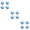 12Pcs Blue Ceramic Door Knobs Heart Shape Furniture Pulls for Home Use 9