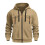 Men's Full Zip Hoodie Polyester Khaki L 1