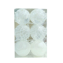 12pcs White PET Christmas Tree Ornaments
