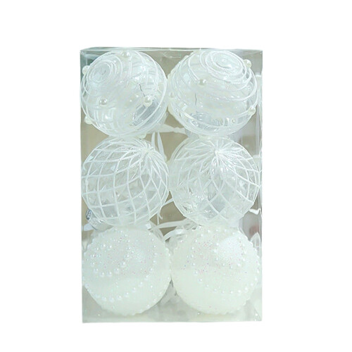 12pcs White PET Christmas Tree Ornaments