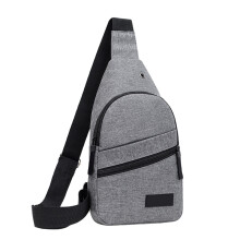 Umhängetasche, Brusttasche mit externem USB-Ladeanschluss für Kopfhörer, vielseitig einsetzbar für Reisen, Outdoor-Aktivitäten und Wandern, Grau