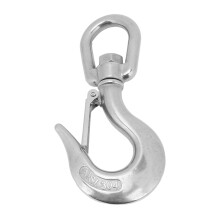 Swivel Chain Hook With Safety Latch Stainless Steel Rotatable360Degree Corrosion Resistant For Crane Winch Trailer ATV Rigging