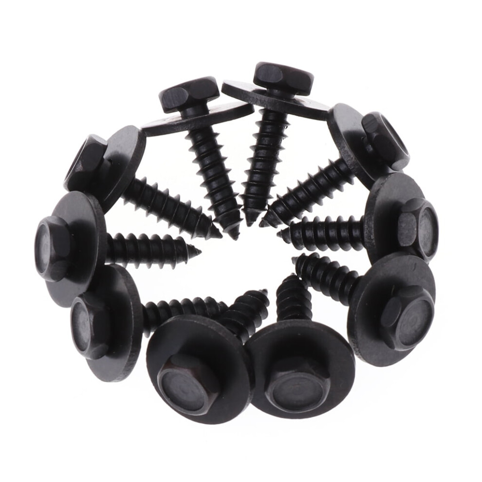 10 Pcs 4.8X19mm Self-Tapping Screws Captive Loose Washer 8Mm Hex For Head Black 9405492398023