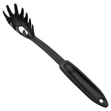 Dining Table Set for 4 Small Spaces Pasta Server Spaghetti Fork Spoon Nylon Utensil Kitchen Tools Ideal For Serving Variety Of Foods (Black)