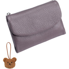 Precious Unisex Pebble Real Leather Wallet - Soft Small RFID Anti Theft and Waterproof Purse for Women and Men Daily Use