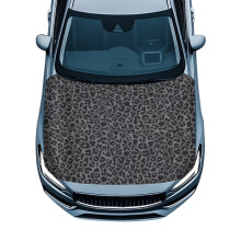 Leopard Car Hood Cover Black Gray Soft Universal