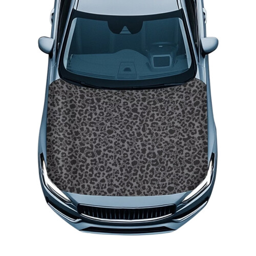 Leopard Car Hood Cover Black Gray Soft Universal