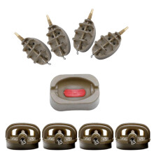 Windfall Carp Fishing Inline Method Feeder Set 4 Bait Feeders with 1 Quick Release Moulds for Bait Holder Tool Carp Fishing Accessories Tackle