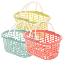 3 Pcs Small Plastic Baskets Organizer with Handle Handles Hamper Travel