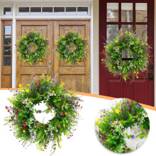 Spring & Summer Dried Flower Wreath for Front Door – Elegant Seasonal Home Decor