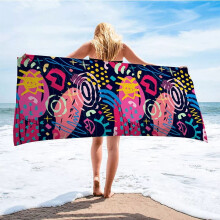 Beach Towel Printed Adult Superfine Fiber 30x60in