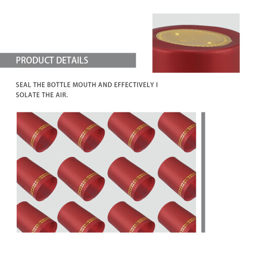 600Pièces Capsules Thermorétractables Rouge Pour Bouteilles De Vin PP 2