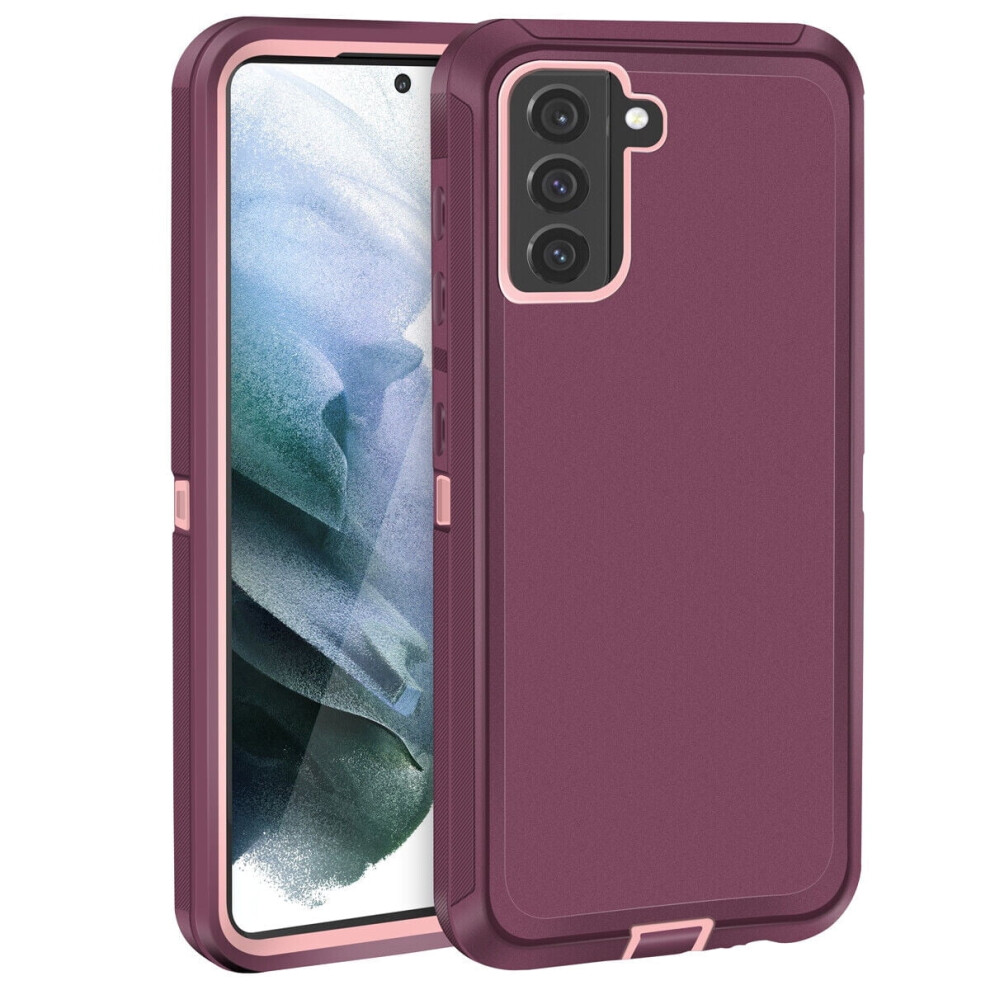 Heavy Duty Shockproof Case For Compatible With Samsung Galaxy S21 Fe 5G, Purple/Pink 9132278009001