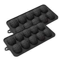 Halloween Skeleton Brain Silicone Mold, 10-Cavity for Cake, Cupcake, Candy, Jelly, Ice – Spooky Baking Decor, Compatible with Themed Parties