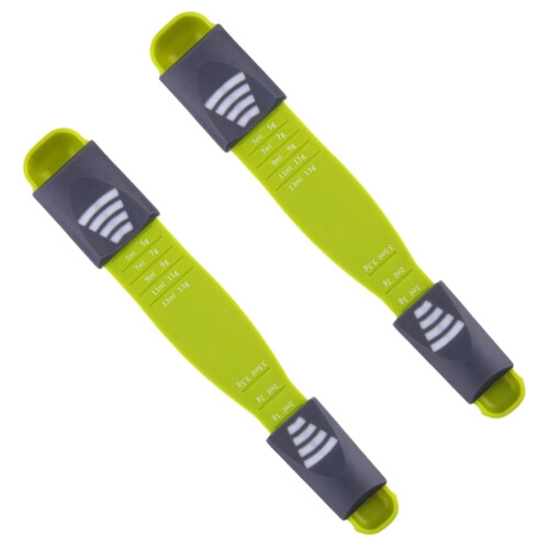 3Pcs Graduated Plastic Measuring Spoons Adjustable for Baking and Cooking Home Kitchen
